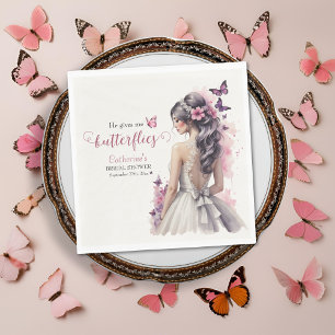 Serviette En Papier Papillons rose Mariage Floral Fête des mariées