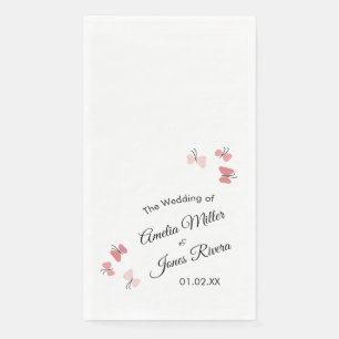 Serviette En Papier Papillons roses Jardin Romantique Simple Mariage