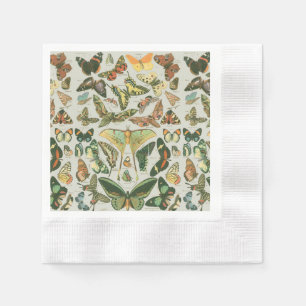 Serviette En Papier Papillons Vintages papillons d'antiquités Art