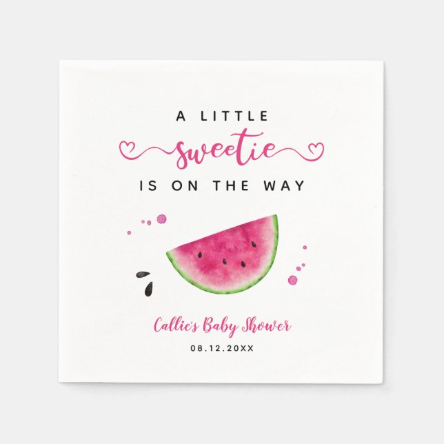 Serviette En Papier Pâque rose Aquarelle Baby shower de fruits (Devant)