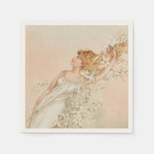 Serviette En Papier "Pâques" - Impression vintage, L. Prang & Co.