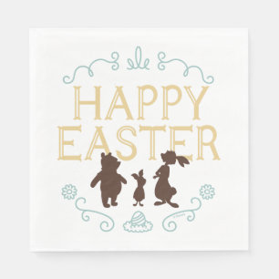 Serviette En Papier Pâques joyeuses de Winnie The Pooh et ses amis