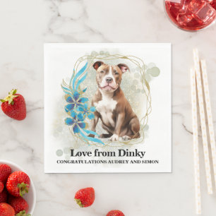 Serviette En Papier Paquets Mariages Pitbulles avec Chiens Photo