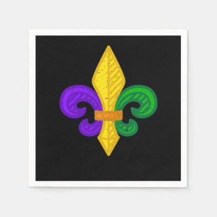 Serviette En Papier Parade de Fleur De Lis Mardi Gras New Orleans Carn