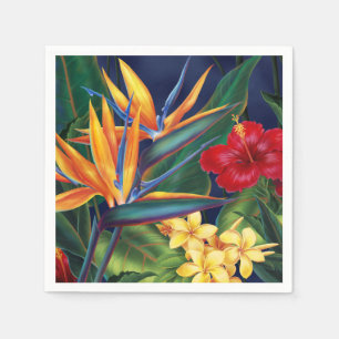 Serviette En Papier Paradis tropical Floral hawaïen