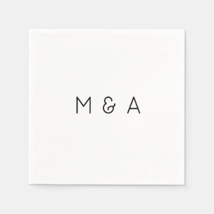 Serviette En Papier Paraphe personnalisée Mariage Napkin