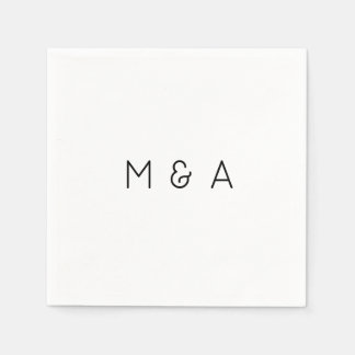 Serviette En Papier Paraphe personnalisée Mariage Napkin