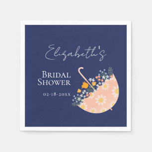 Serviette En Papier Parapluie Floral Fleurs Sauvages Jardin Enterremen