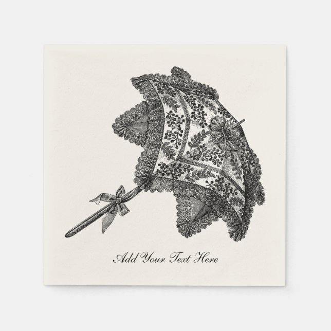 Serviette En Papier Parapluie Vintage nuptiale (Devant)