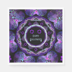 Serviette En Papier Parapluie violet & coeurs.7