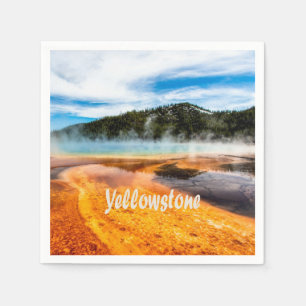 Serviette En Papier Parc national de Yellowstone Montagnes Nature Anim