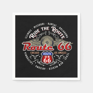 SERVIETTE EN PAPIER PARCOURIR LA ROUTE US ROUTE 66 BIKER MOTORCYCLE PA