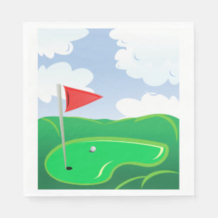 Serviette En Papier Parcours de golf Papier vert serviettes