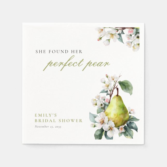 Serviette En Papier Parfait Fête des mariées florale à poires (Devant)