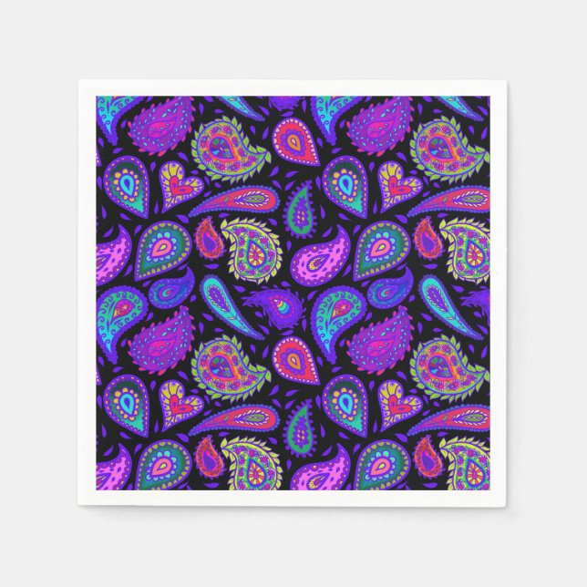 Serviette En Papier Parfaitement Paisley Violet (Devant)