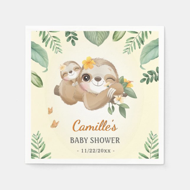 Serviette En Papier Parfum mignon Baby shower neutre genre (Devant)