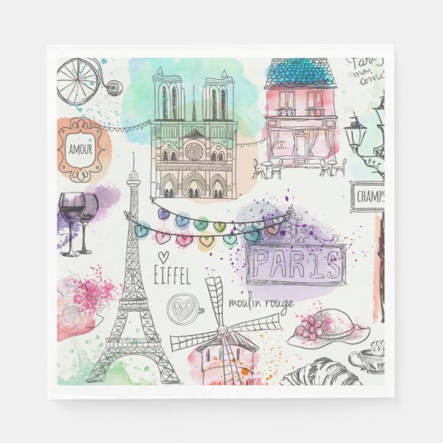 Serviette En Papier Paris (Devant)