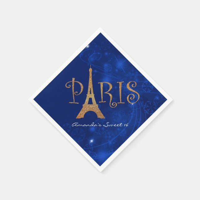 Serviette En Papier Paris Thème Sweet 16 serviettes d'anniversaire per (Coin)