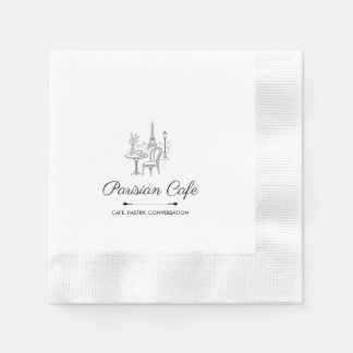 Serviette En Papier Parisian Café Custom Business Logo Cocktail Napkin