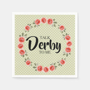 Serviette En Papier Parle Derby avec Moi Roses sur Serviettes à pois s