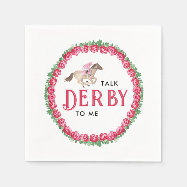 Serviette En Papier Parlez Derby | Mariage Derby Course de Chevaux (Devant)