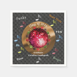 Serviette En Papier Paroles de Disco Night Fever et boule de disco pou