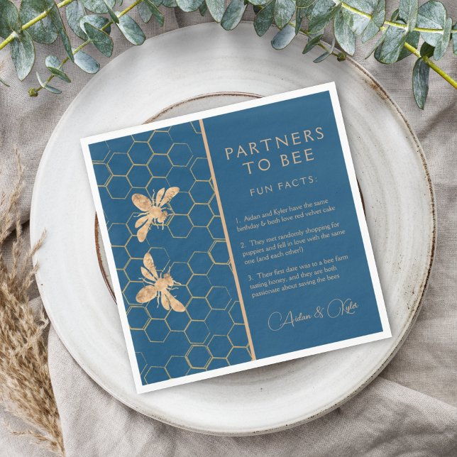 Serviette En Papier Partenaires pour Bee Indigo Honeycomb Fun Facts Sh (Créateur téléchargé)