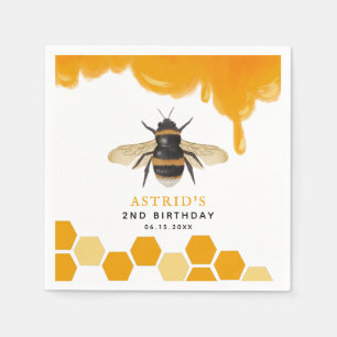 Serviette En Papier Parti Anniversaire de enfant du Bumblebee jaune