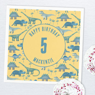 Serviette En Papier Parti Anniversaire de enfant neutre de Dinosaur