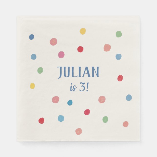 Serviette En Papier Parti Anniversaire de enfant Pois Ball Pit (Devant)