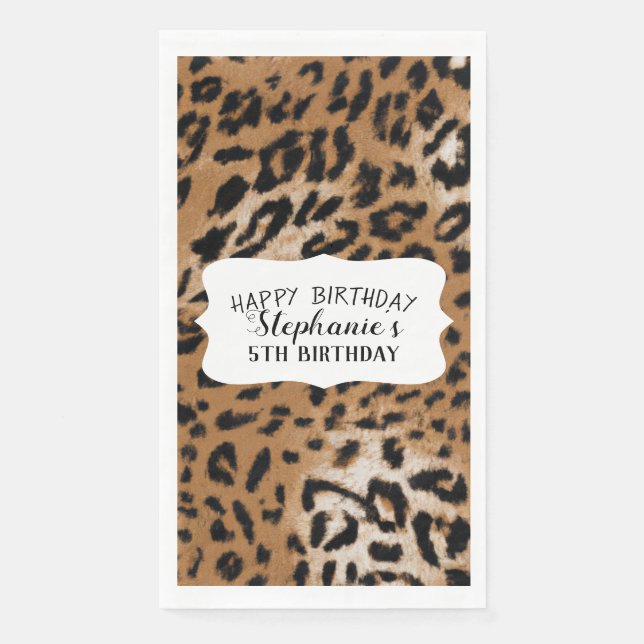 Serviette En Papier Parti Anniversaire de enfant Poster de animal léop (Devant)
