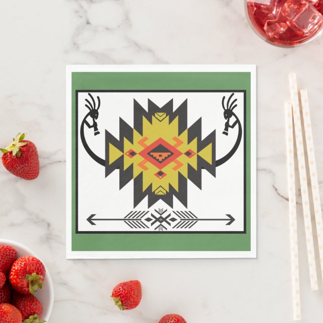 Serviette En Papier Parti autochtone américain Kokopelli (En situation)