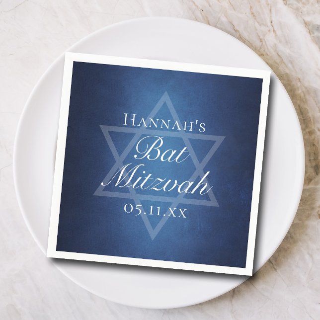 Serviette En Papier Parti Bat mitzvah moderne Blue Star de David Custo (Créateur téléchargé)