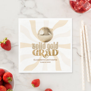 Serviette En Papier Parti de Graduation Disco super Solid Gold