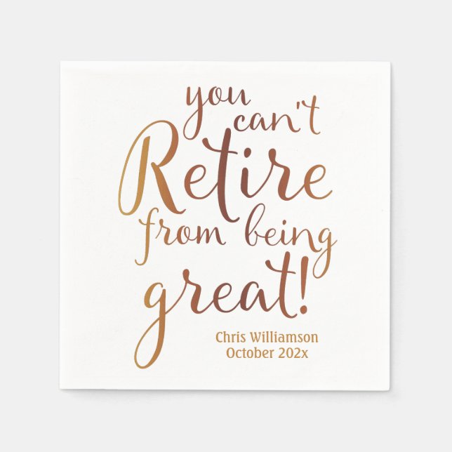 Serviette En Papier Parti de la retraite se retirer grand (Devant)