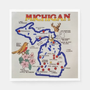Serviette En Papier Parti de l'État du Michigan 