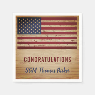 Serviette En Papier Parti de retraite militaire drapeau américain pat