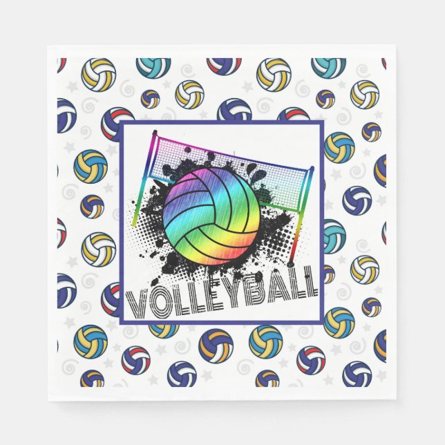 Serviette En Papier Parti de volley-ball (Devant)