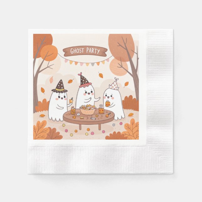 Serviette En Papier Parti fantôme d'Halloween (Devant)