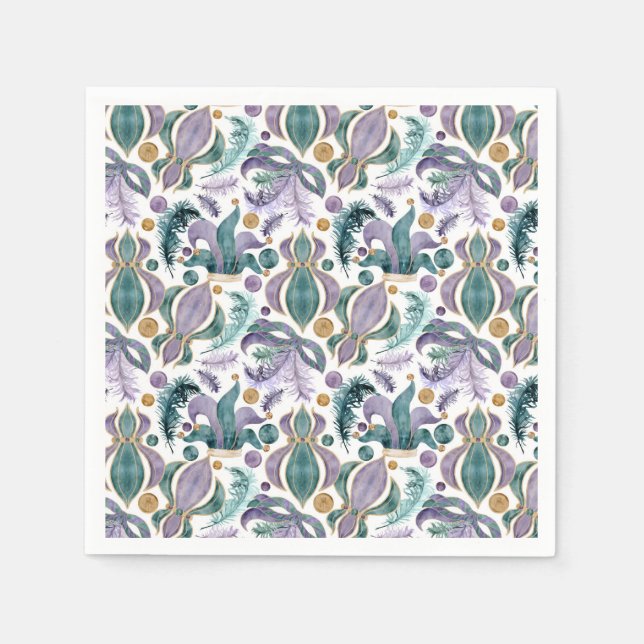 Serviette En Papier Parti Mardi Gras (Devant)