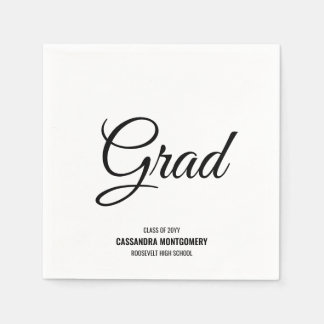 Serviette En Papier Parti minimaliste blanc moderne de graduation