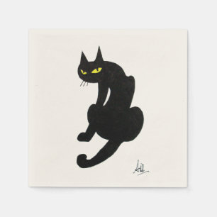 SERVIETTE EN PAPIER PARTI NOIR CAT HALLOWEEN