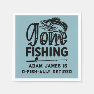 Serviette En Papier Partie de retraite de la pêche à l'aquarelle - pêc