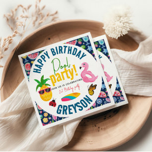 Serviette En Papier Partie du pool Fête d'anniversaire à thème d'été
