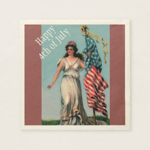 Serviette En Papier Partie patriotique vintage de Madame Liberty 4