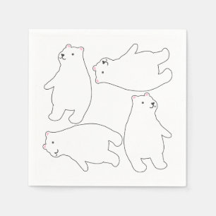 Serviette En Papier Partie Supercool de thème d'été d'ours blanc