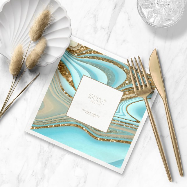 Serviette En Papier Parties scintillant Abstraite Strata Mariage Merci (Créateur téléchargé)