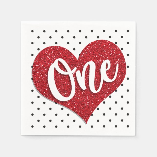 Serviette En Papier Parties scintillant-amoureuse Valentines Premier a (Devant)