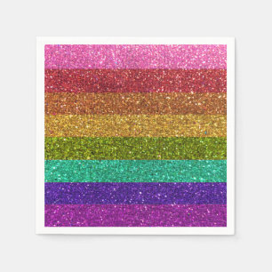 Serviette En Papier Parties scintillant arc-en-ciel gay pride LGBTQIA
