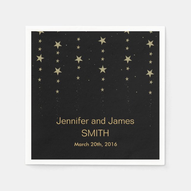 Serviette En Papier Parties scintillant bleu or Confetti (Devant)